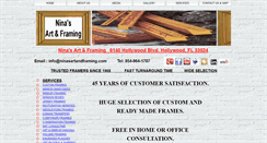 Desktop Screenshot of ninasartandframing.com